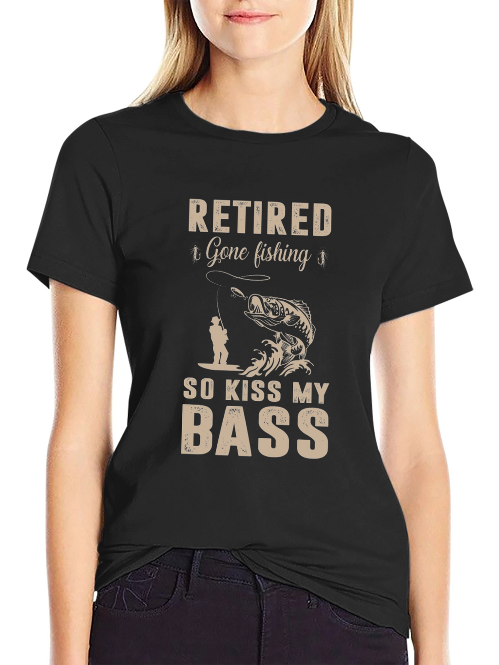 Retired Gone Fishing So Kiss My Bass T-Shirt