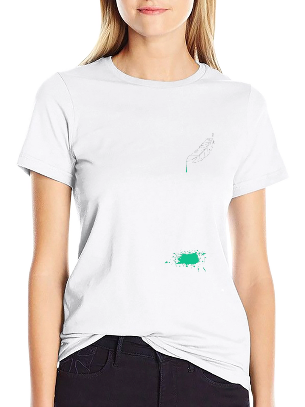 Black T-Shirt with Abstract Green Graphic