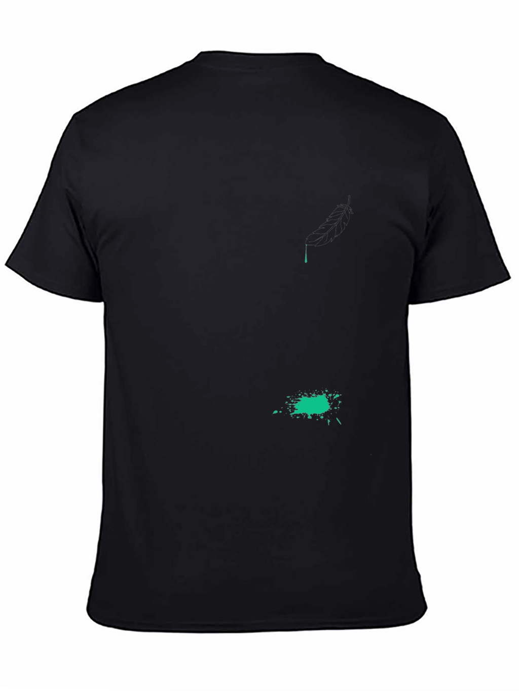 Black T-Shirt with Abstract Green Graphic