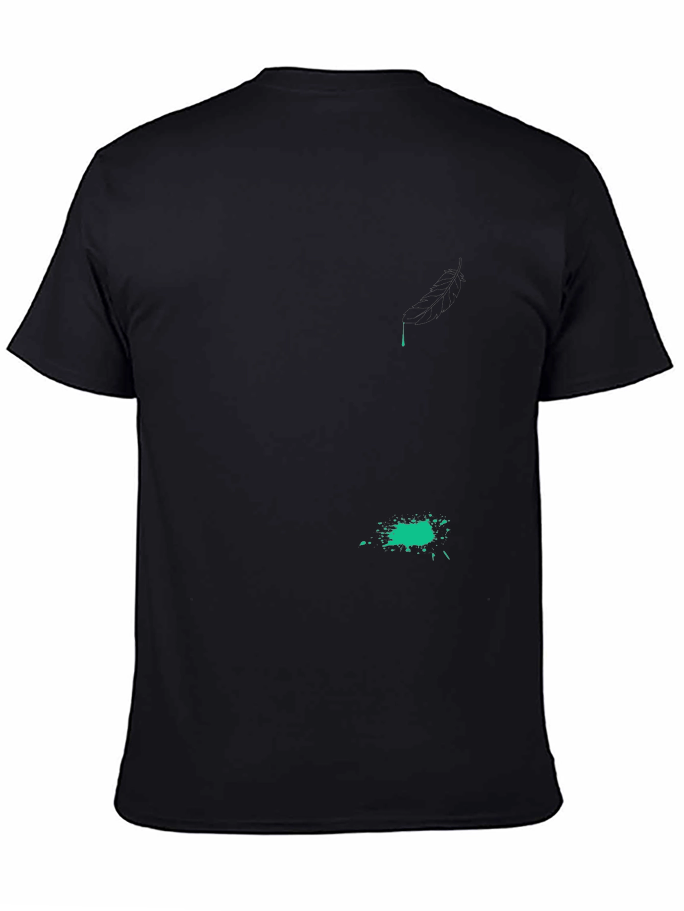 Black T-Shirt with Abstract Green Graphic