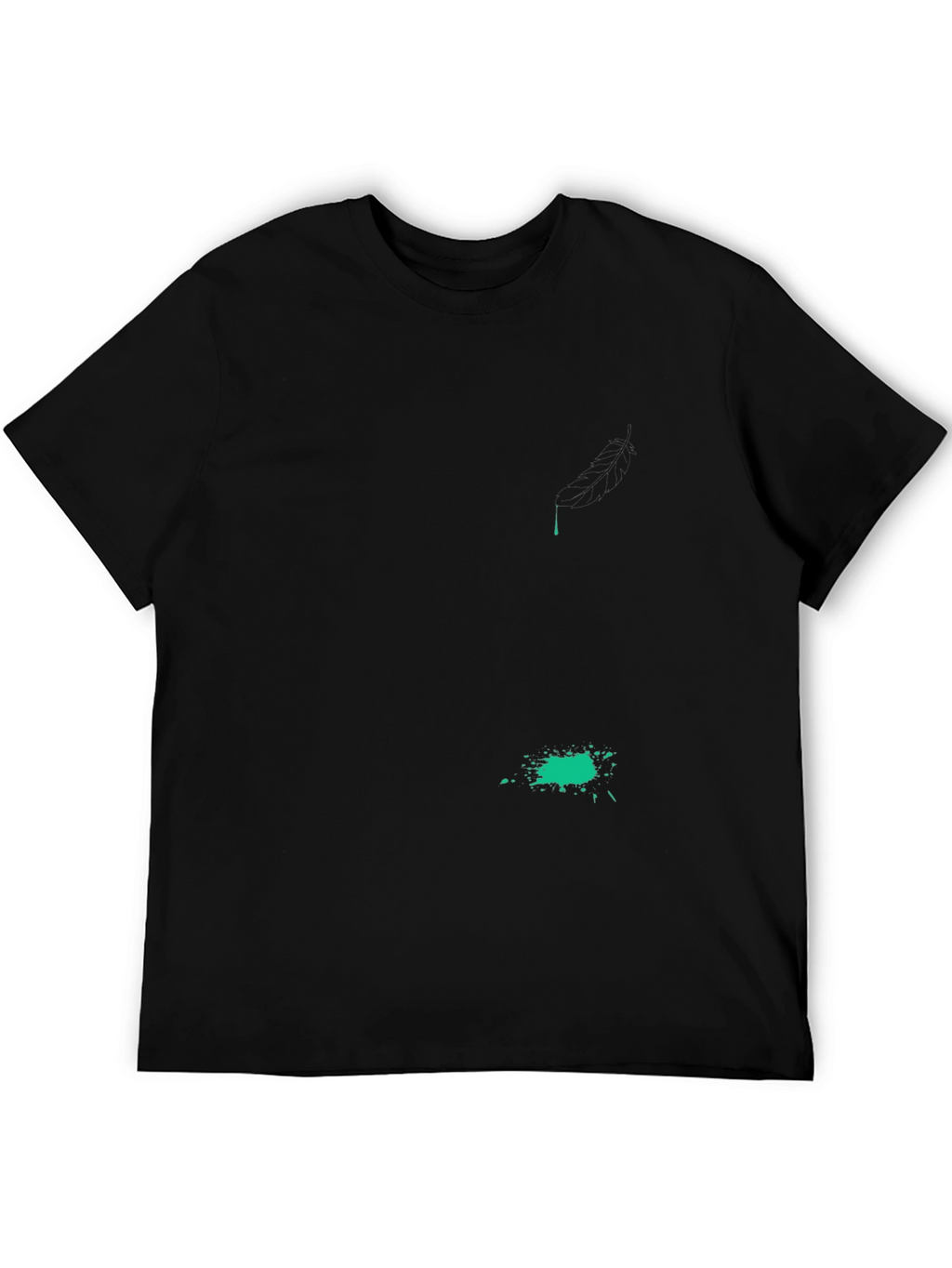 Black T-Shirt with Abstract Green Graphic