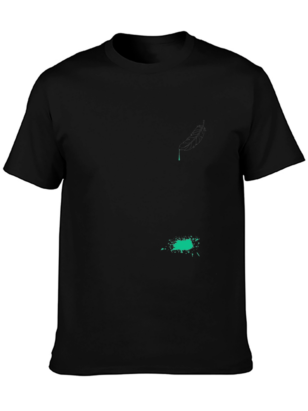 Black T-Shirt with Abstract Green Graphic