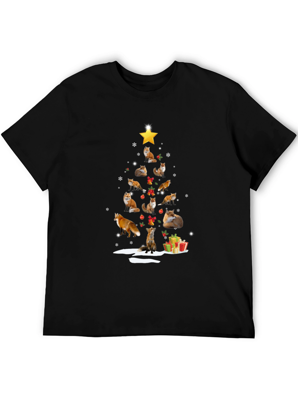Fox Christmas Tree T-Shirt - Holiday Novelty Tee