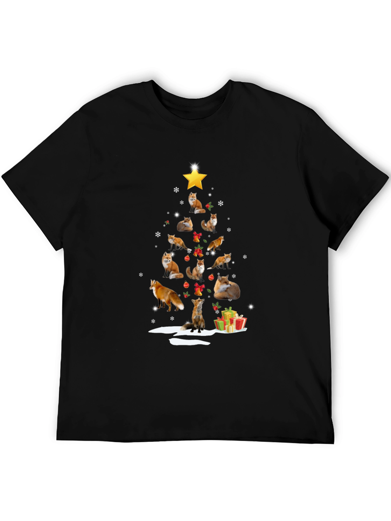 Fox Christmas Tree T-Shirt - Holiday Novelty Tee