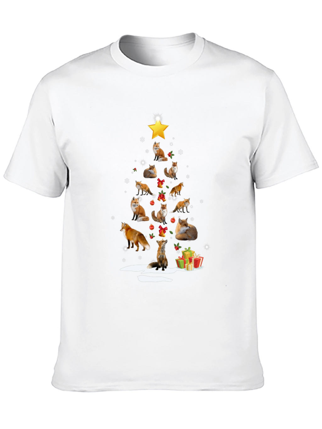 Fox Christmas Tree T-Shirt - Holiday Novelty Tee