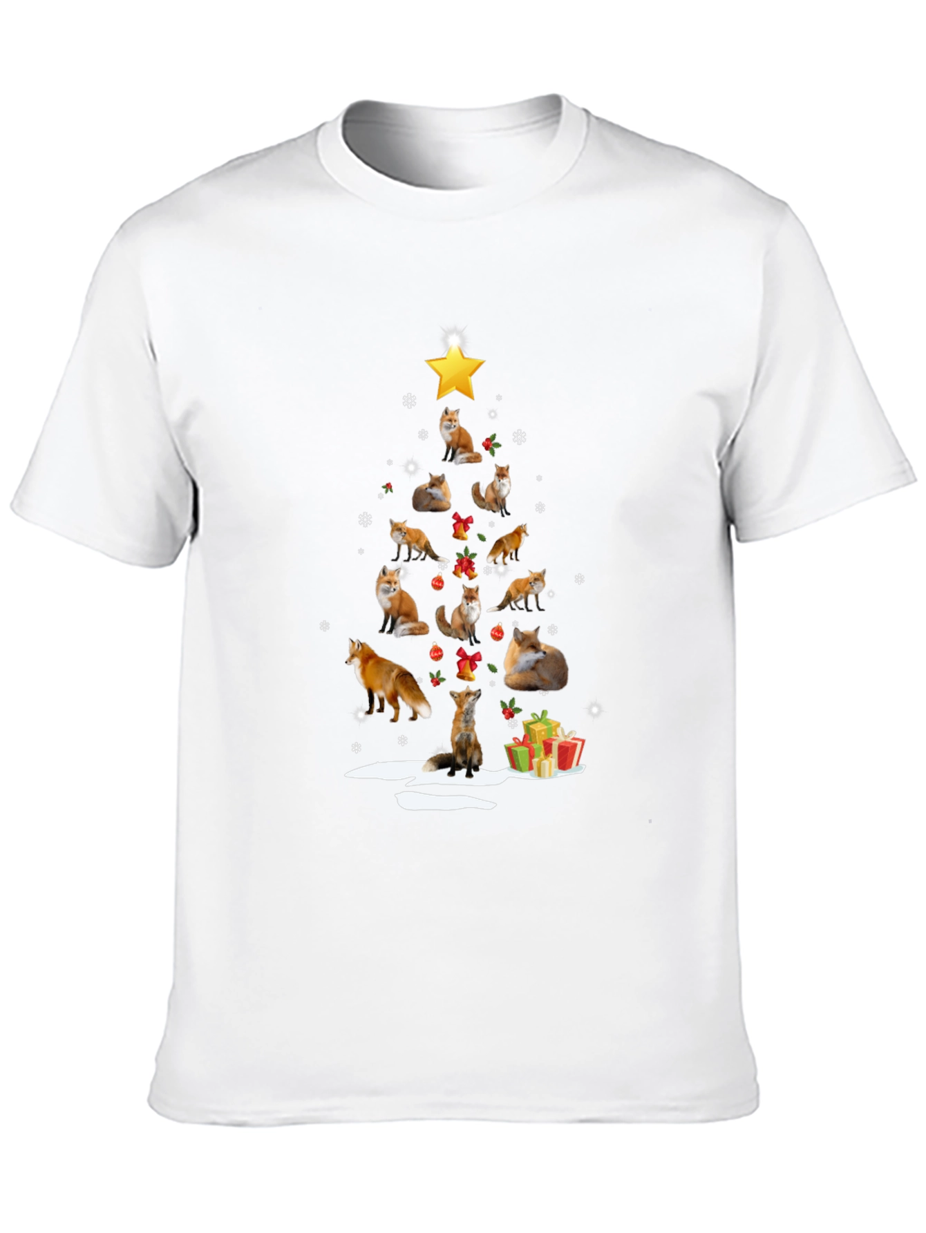 Fox Christmas Tree T-Shirt - Holiday Novelty Tee