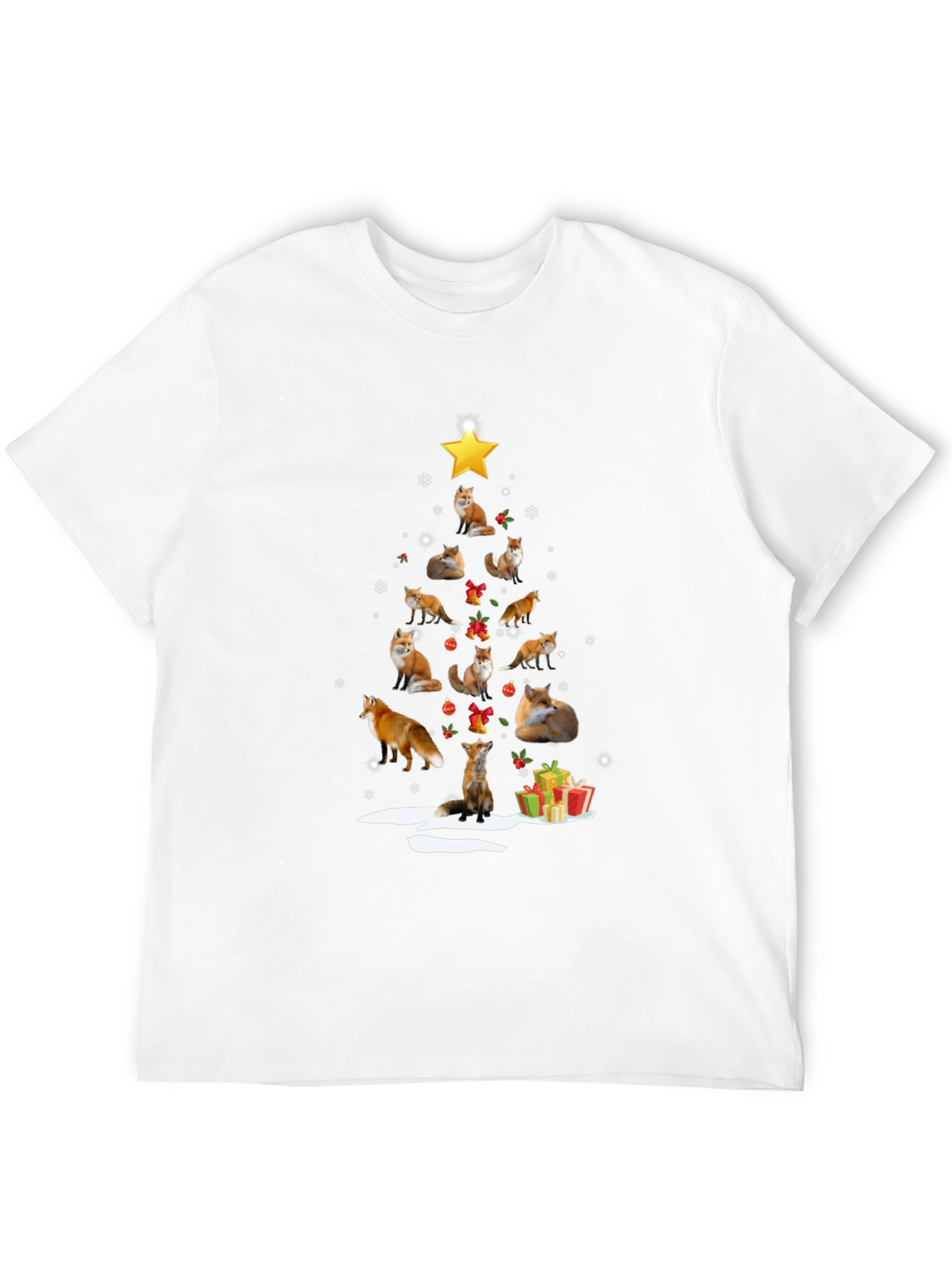 Fox Christmas Tree T-Shirt - Holiday Novelty Tee