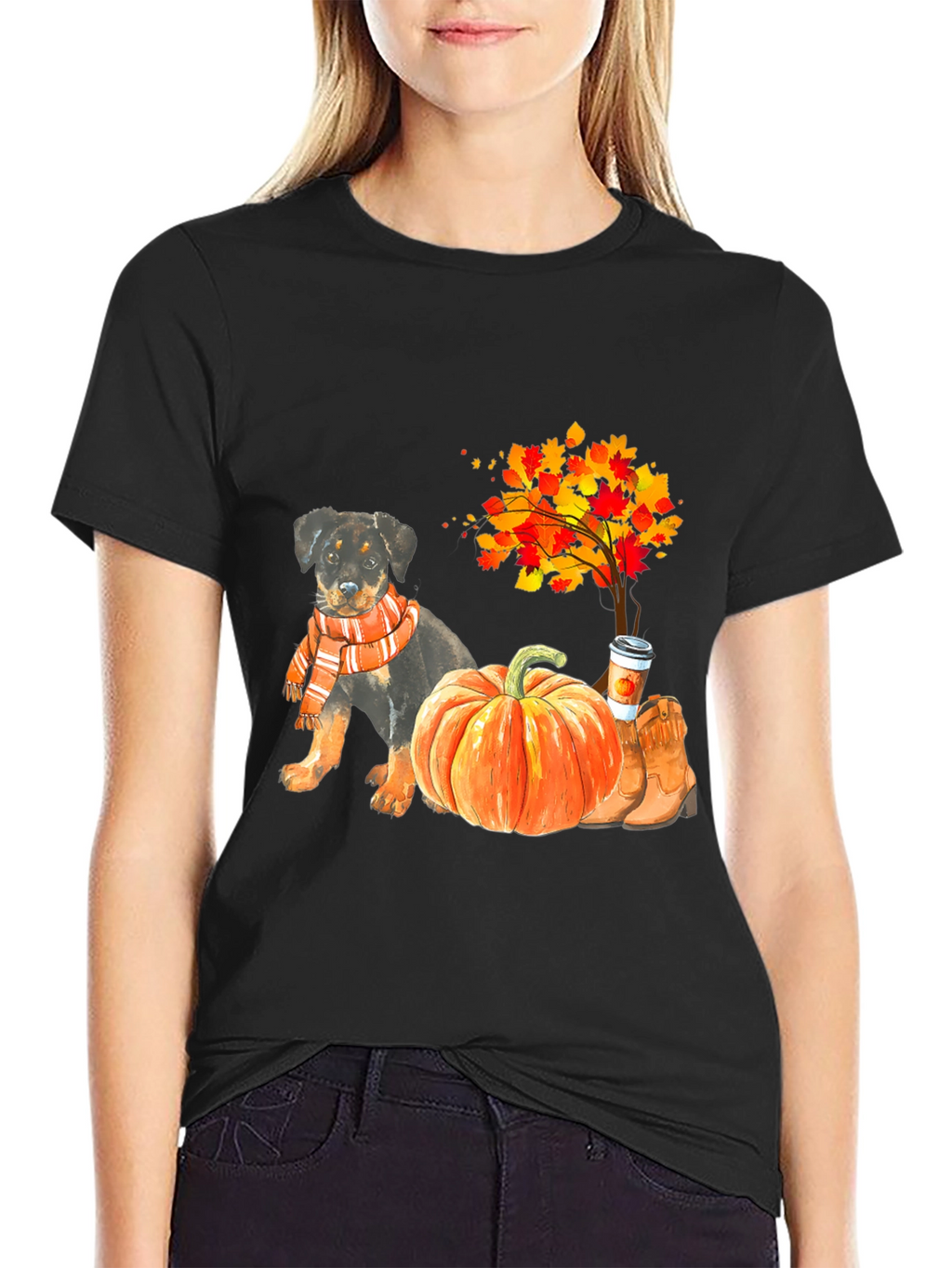 Fall Rottweiler Pumpkin T-Shirt