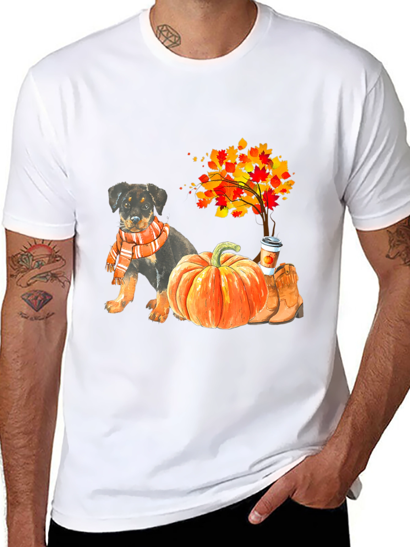 Fall Rottweiler Pumpkin T-Shirt