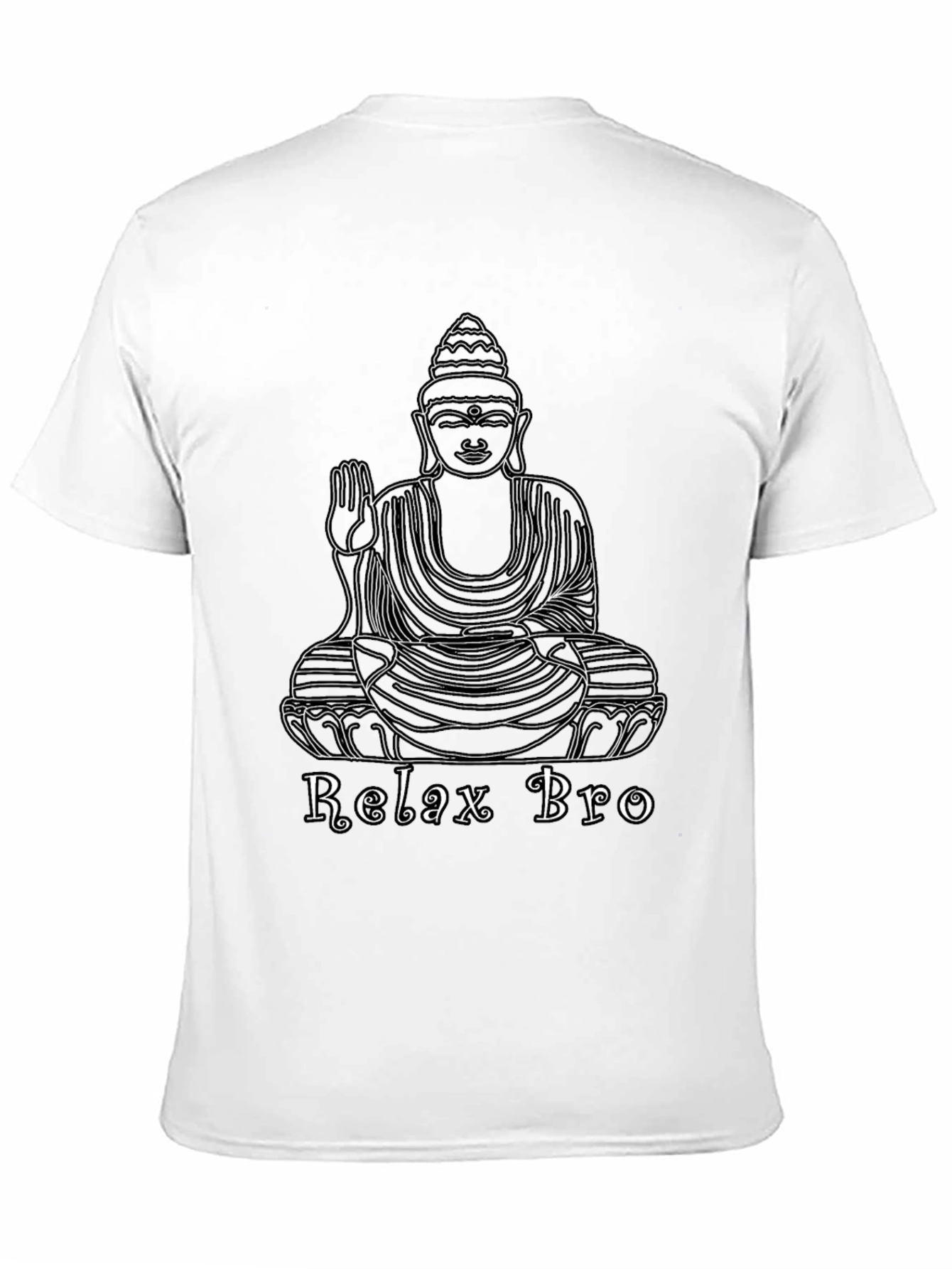 Relax Bro Buddha Graphic Tee - Black Cotton T-Shirt