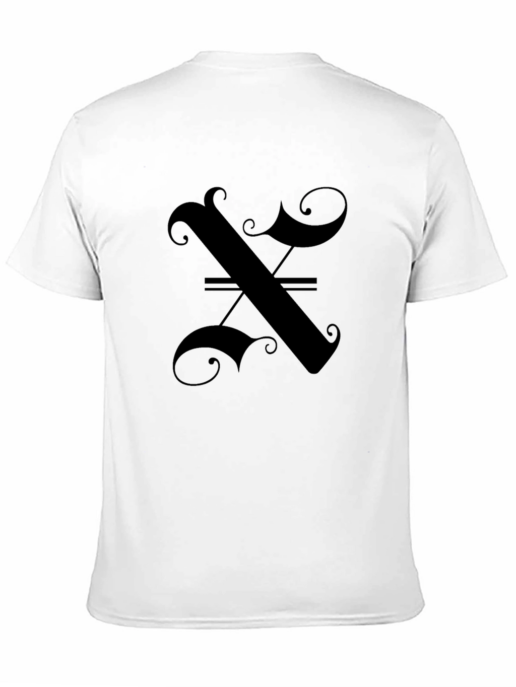Elegant Gothic Initial X Black T-Shirt