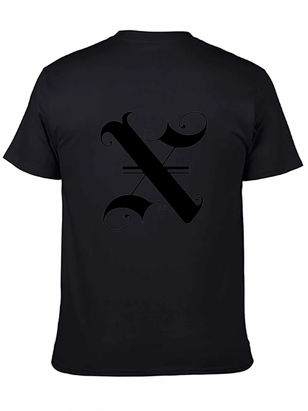 Elegant Gothic Initial X Black T-Shirt