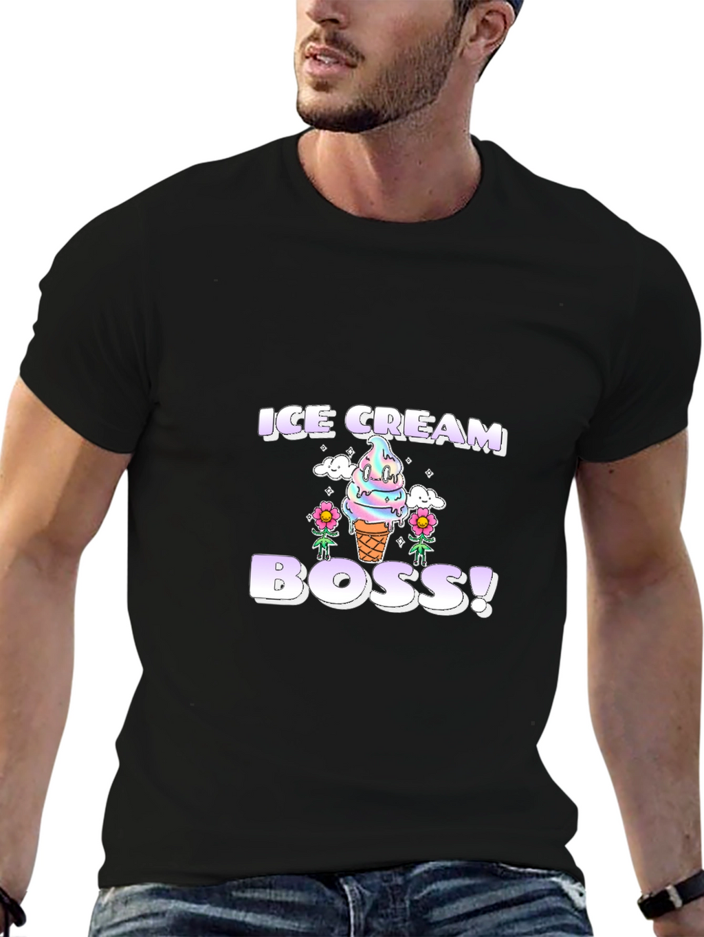 Ice Cream Boss Graphic Tee - Fun Foodie T-Shirt