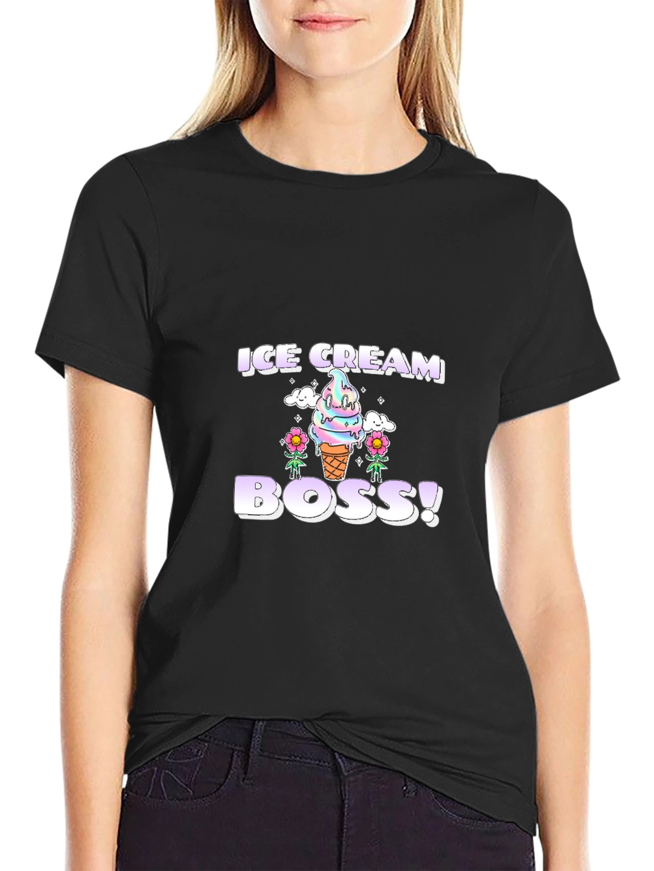 Ice Cream Boss Graphic Tee - Fun Foodie T-Shirt