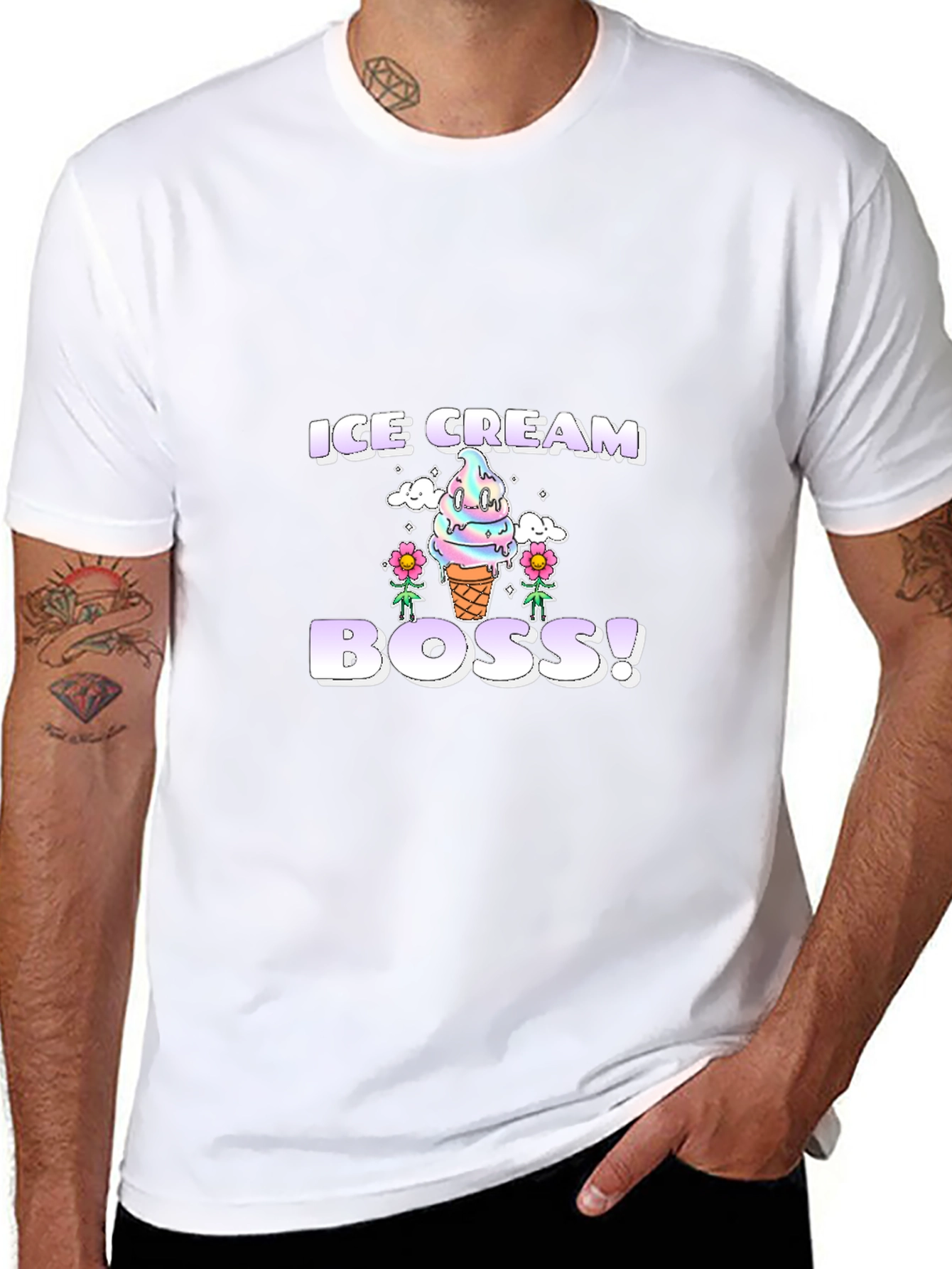 Ice Cream Boss Graphic Tee - Fun Foodie T-Shirt