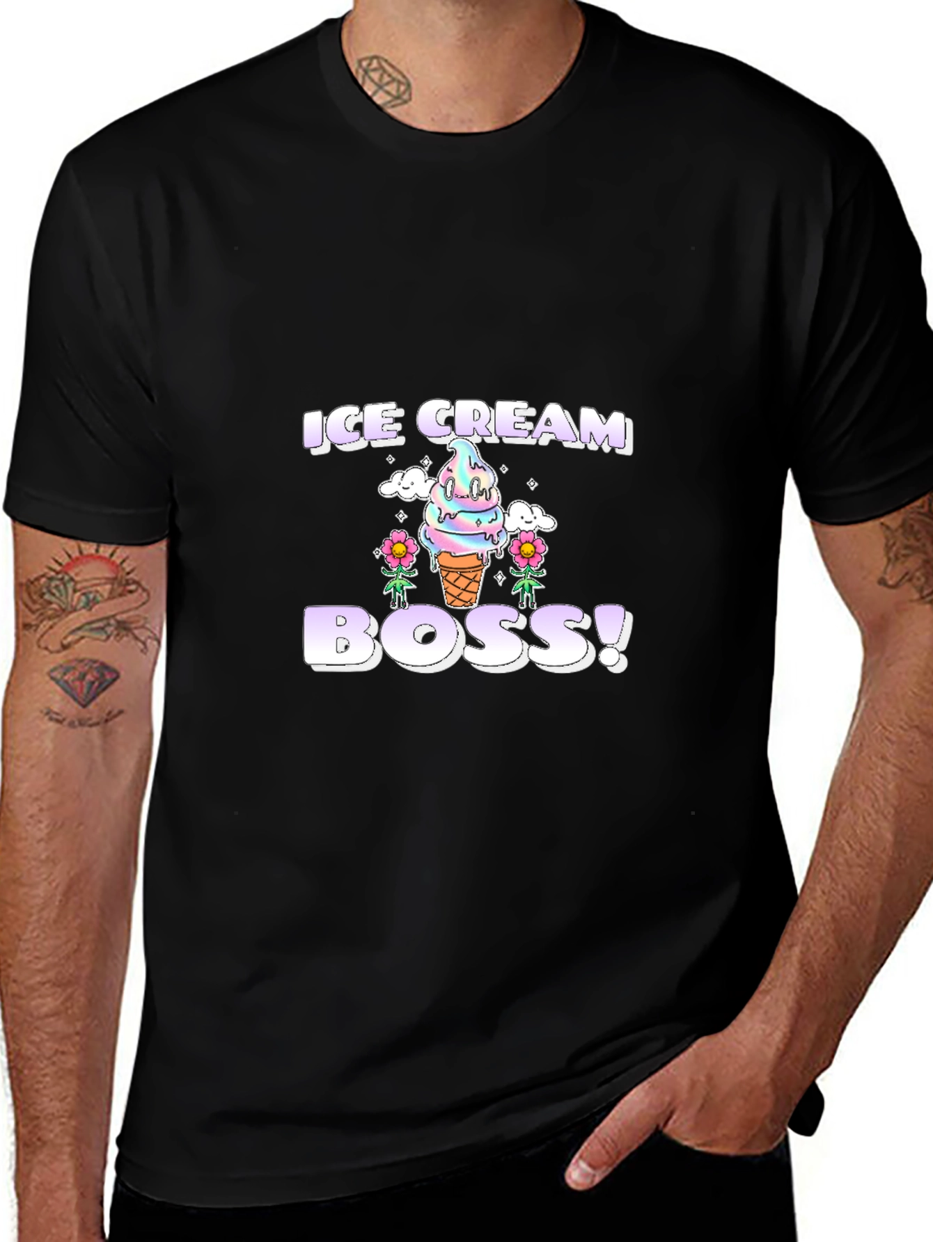 Ice Cream Boss Graphic Tee - Fun Foodie T-Shirt