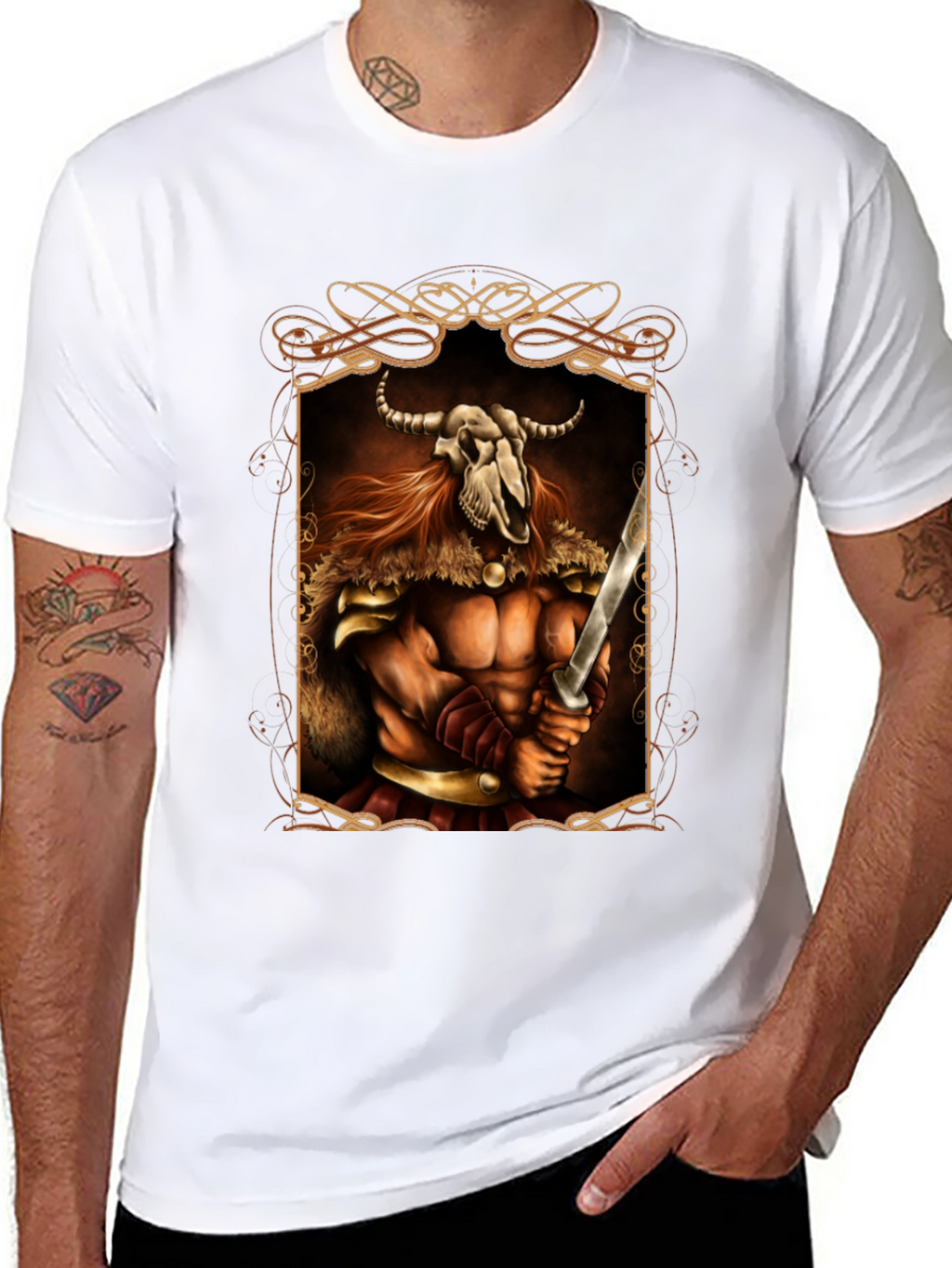 Warrior Skull Viking Graphic Tee