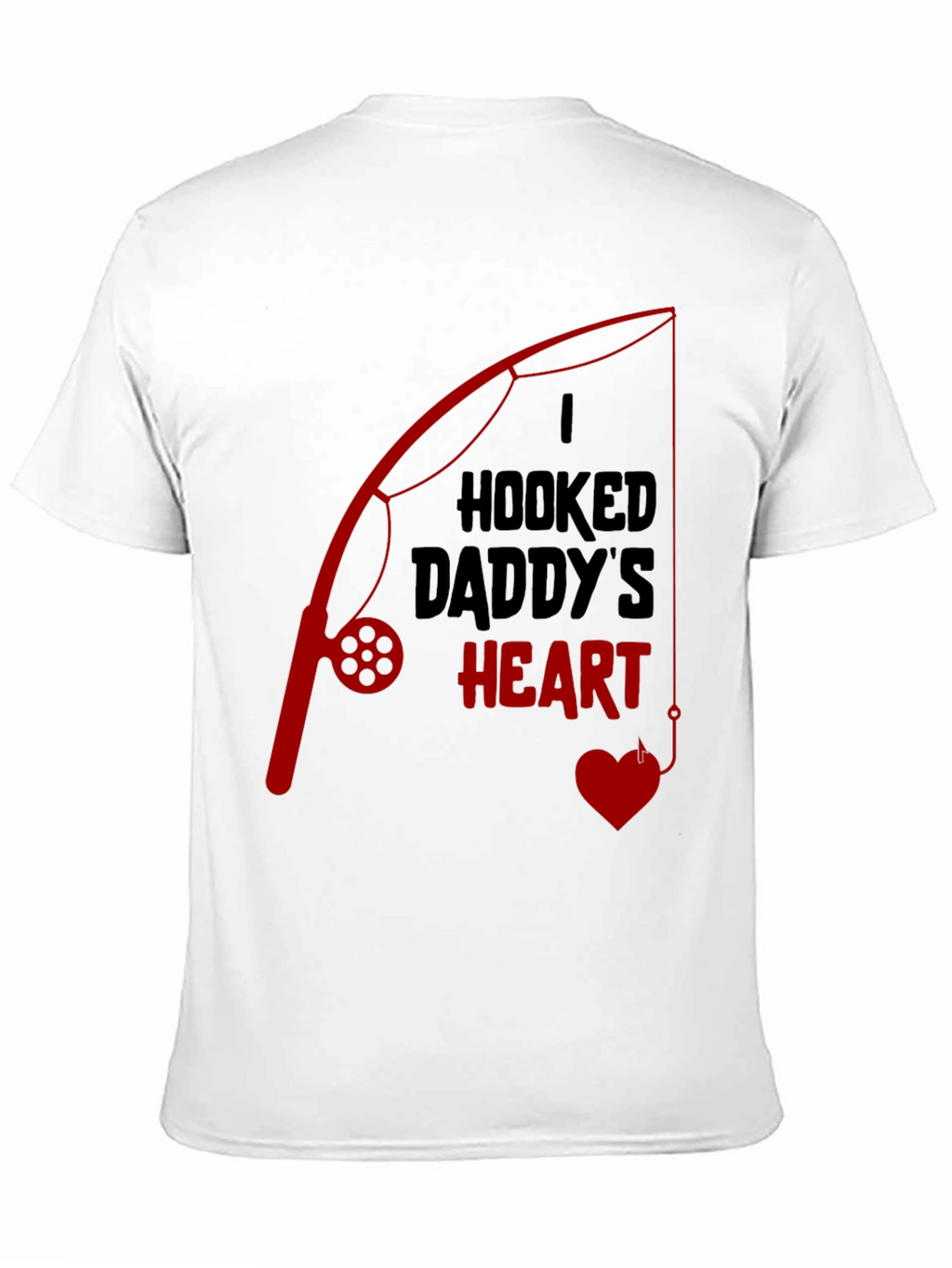 Hooked Daddys Heart Fishing T-Shirt