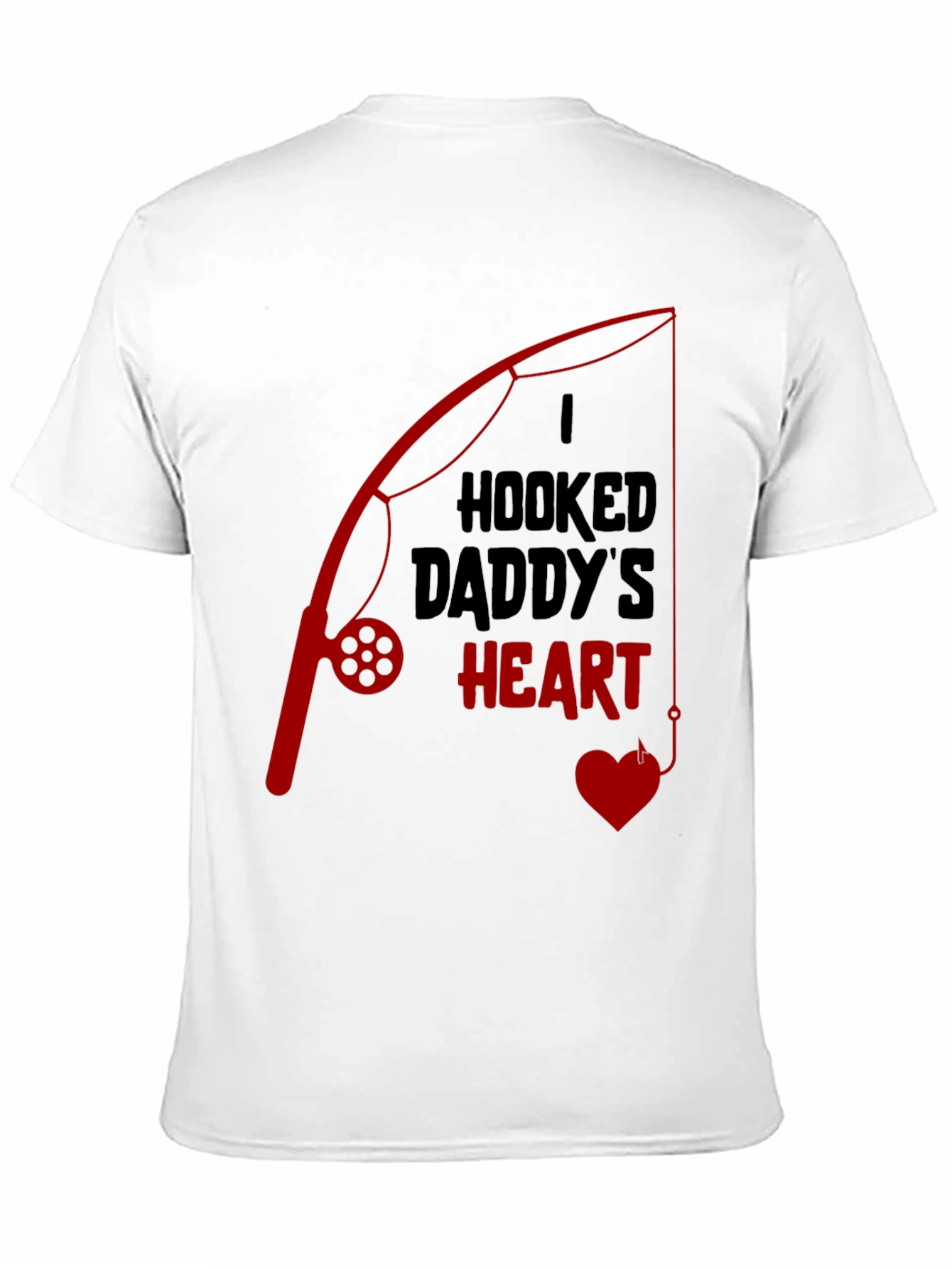 Hooked Daddys Heart Fishing T-Shirt