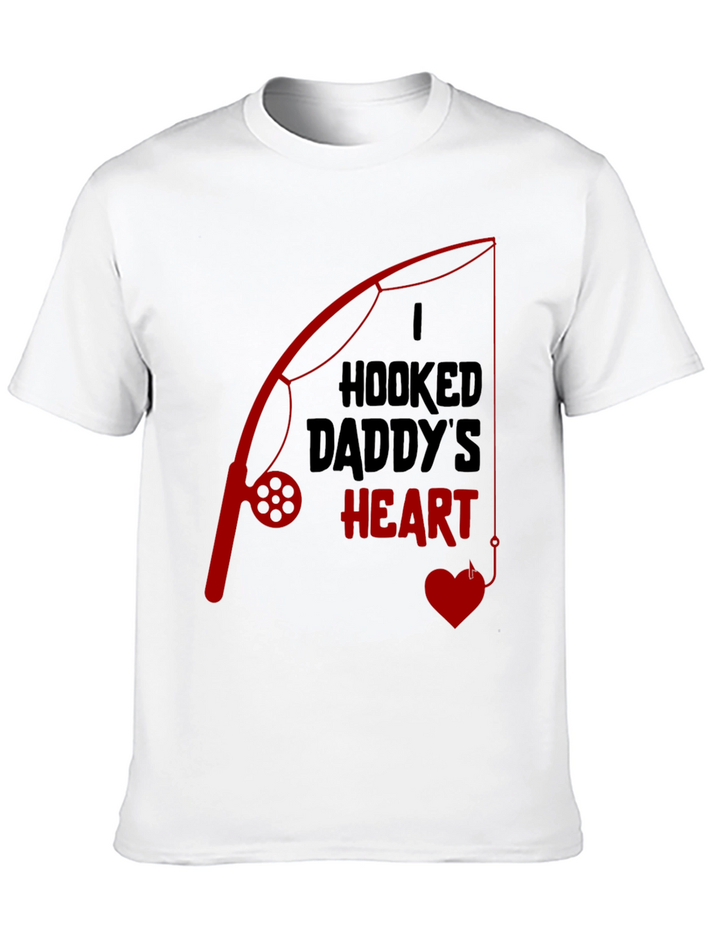 Hooked Daddys Heart Fishing T-Shirt