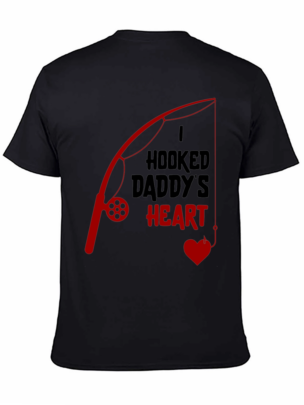Hooked Daddys Heart Fishing T-Shirt