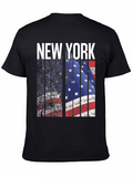 New York American Flag Print Mens T-Shirt