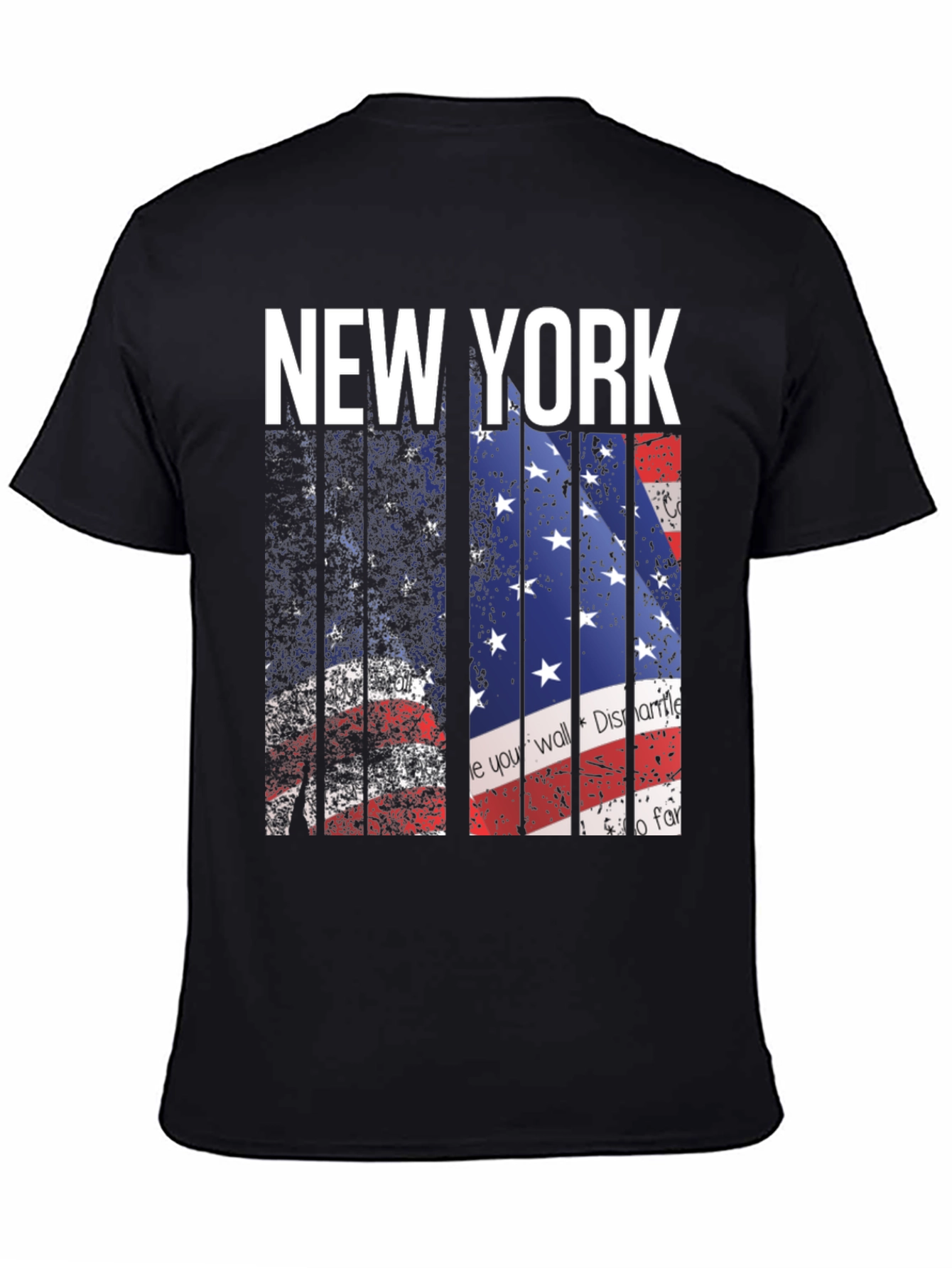 New York American Flag Print Mens T-Shirt