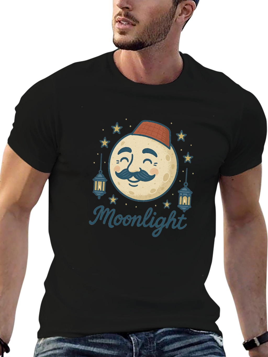 Moonlight Graphic Tee - Mens Black T-Shirt