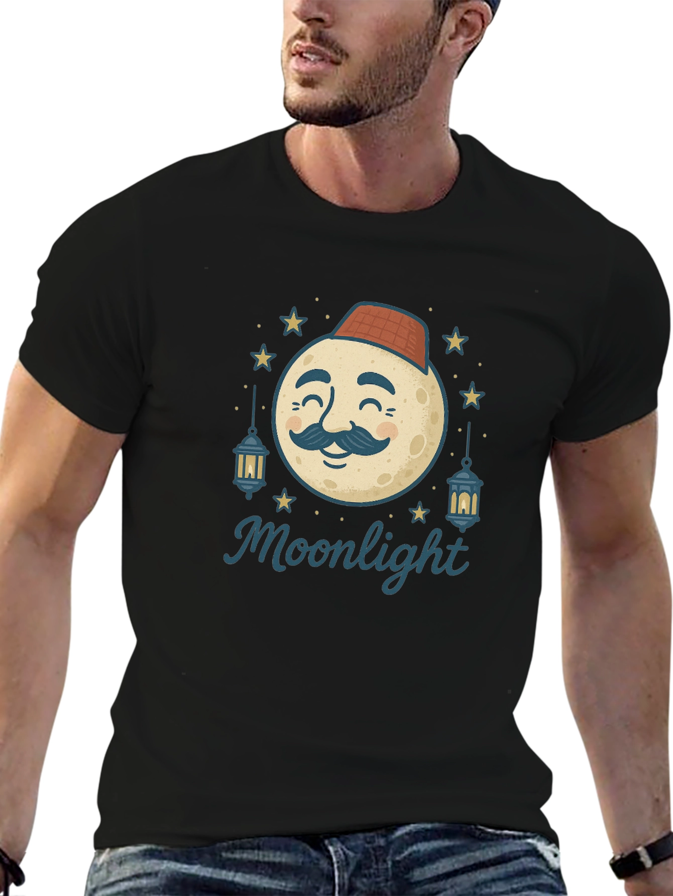 Moonlight Graphic Tee - Mens Black T-Shirt