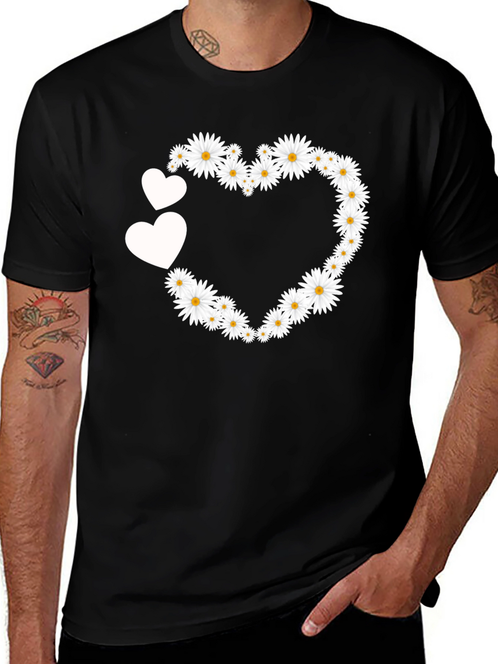 Floral Heart Tee - Cute Daisy Love T-Shirt