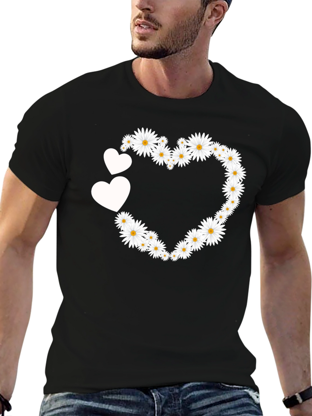 Floral Heart Tee - Cute Daisy Love T-Shirt