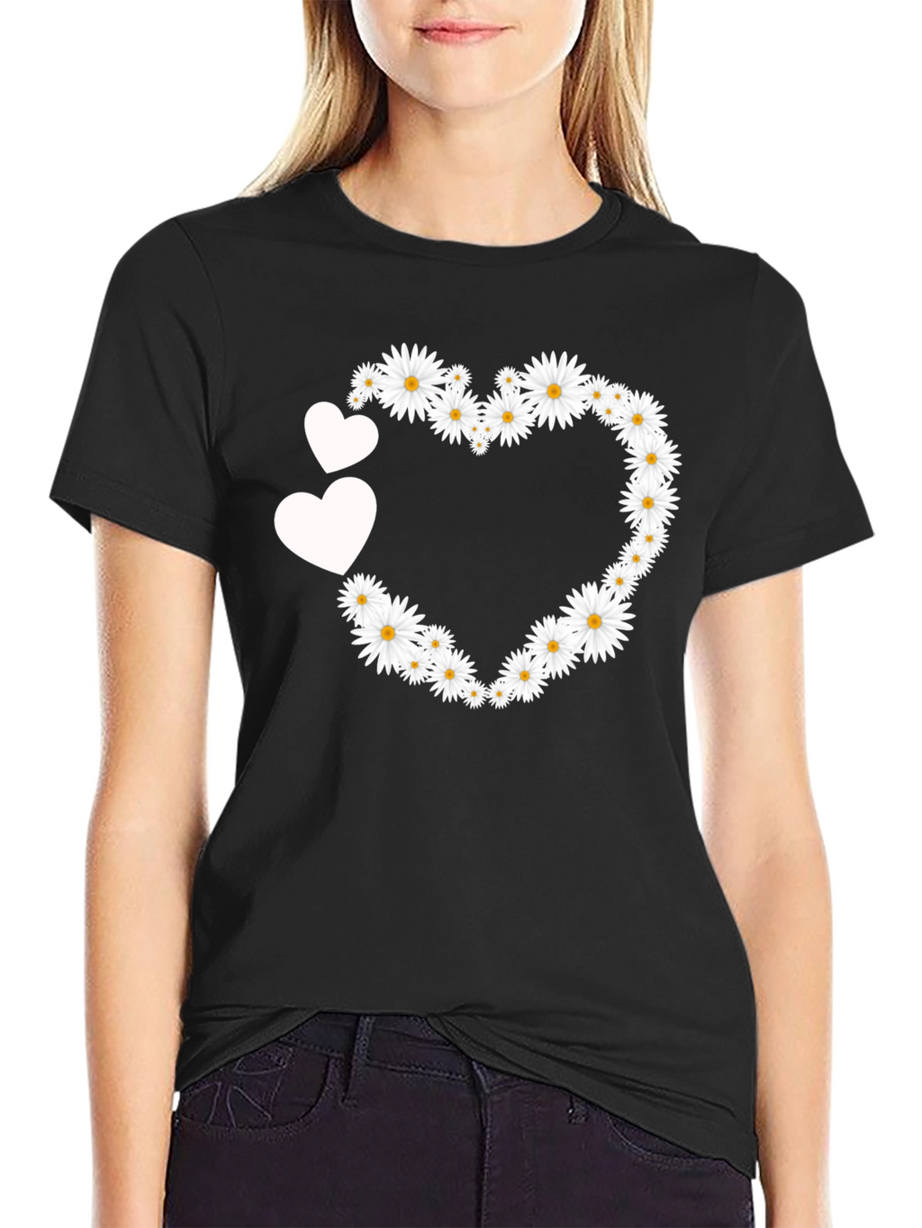Floral Heart Tee - Cute Daisy Love T-Shirt