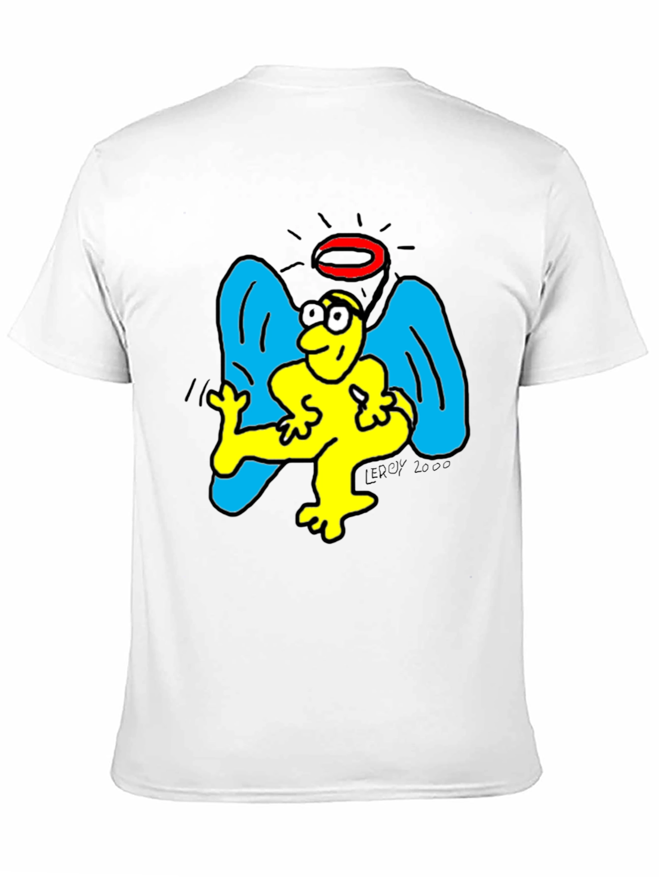 Angel Cartoon Graphic Tee - Black