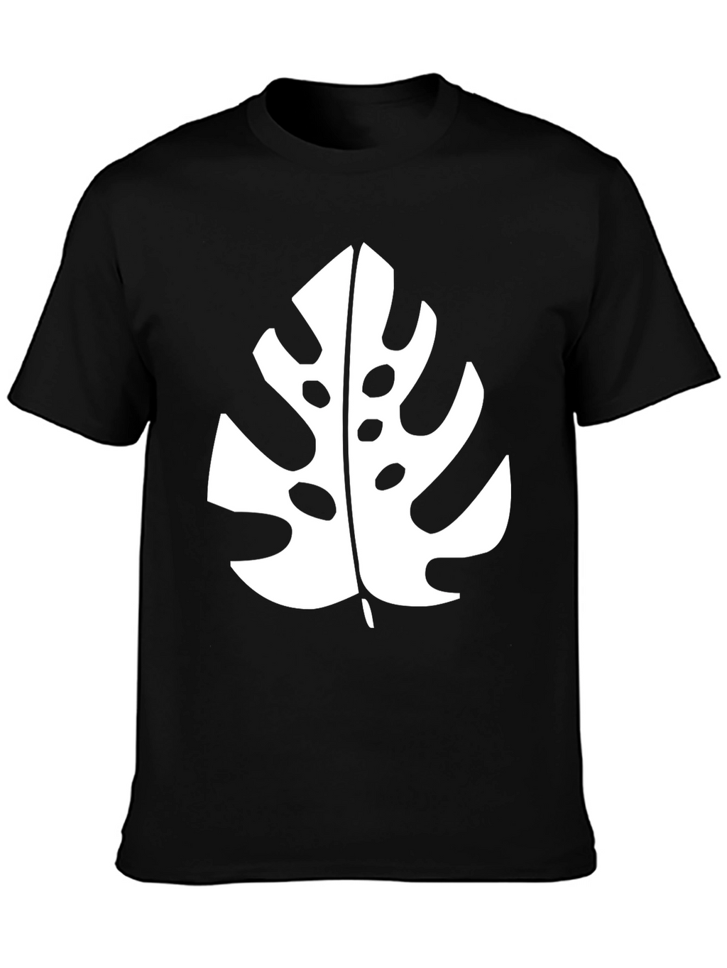 Tropical Monstera Leaf Graphic Black T-Shirt