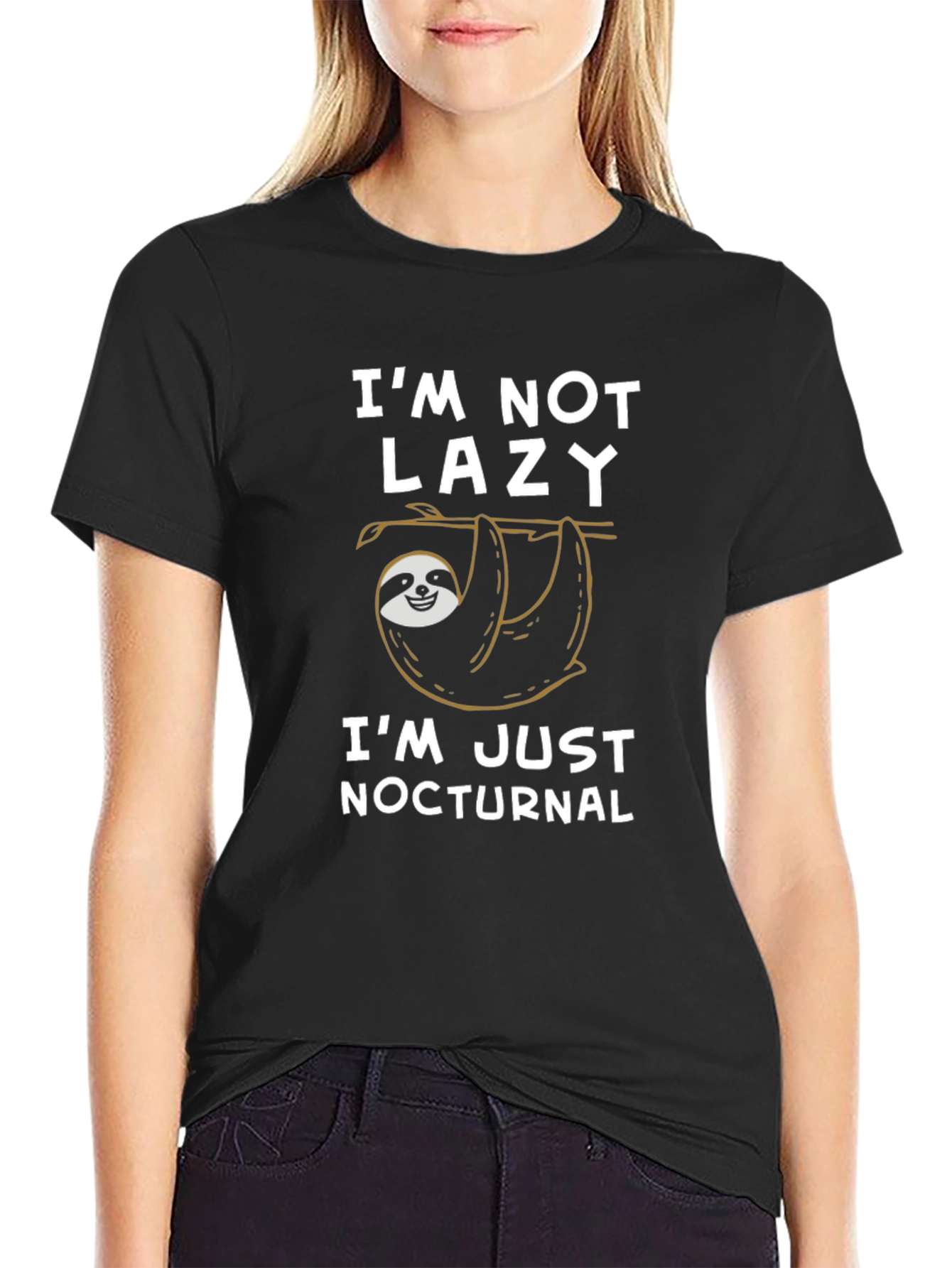 Im Not Lazy Im Nocturnal Sloth Graphic Tee