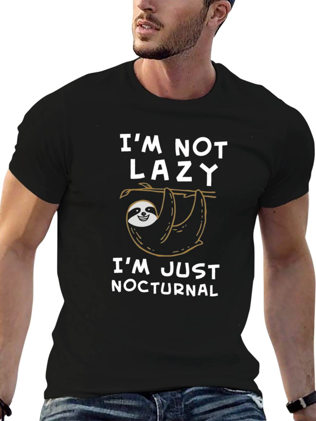 Im Not Lazy Im Nocturnal Sloth Graphic Tee