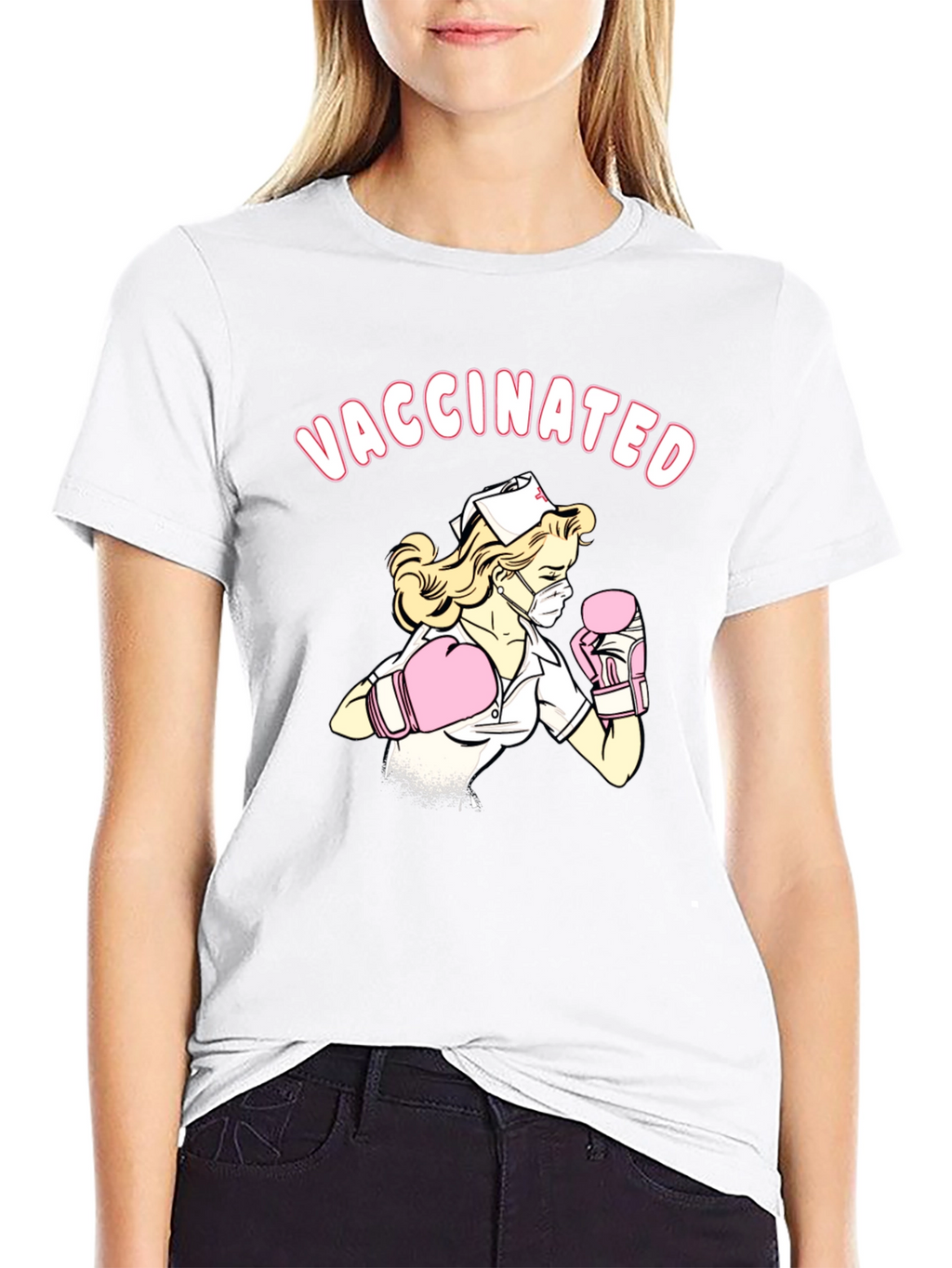 Vaccinated Nurse T-Shirt - Black