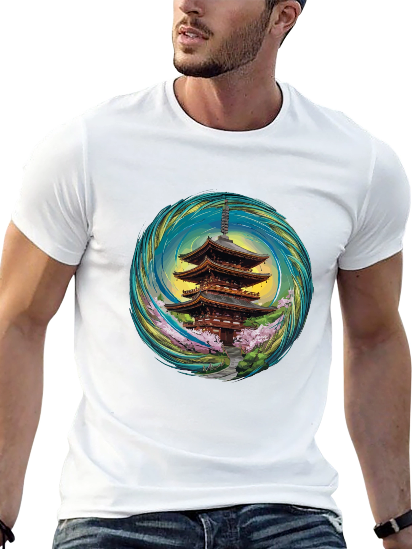 Pagoda T-Shirt - Unique Artistic Design