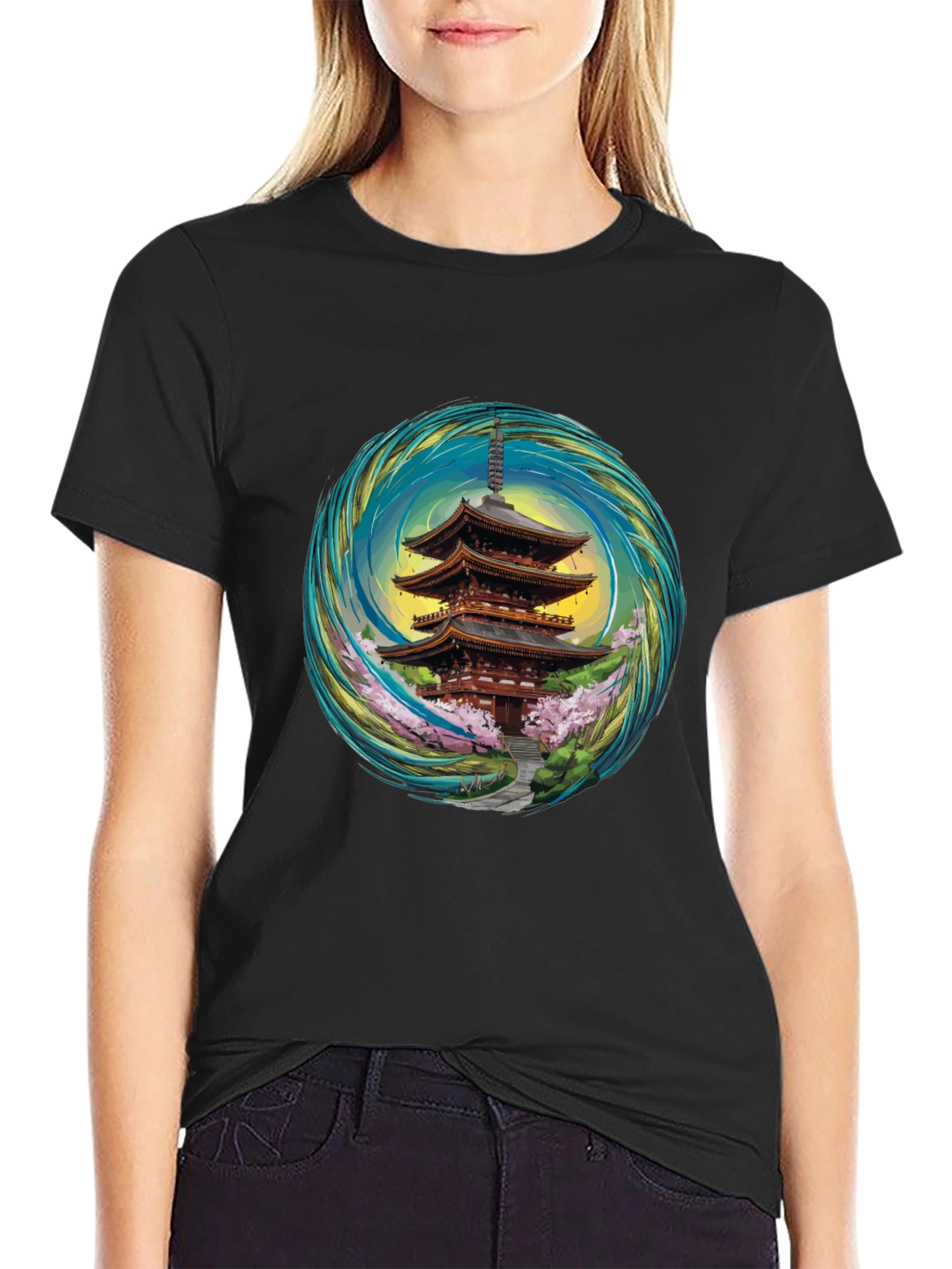 Pagoda T-Shirt - Unique Artistic Design