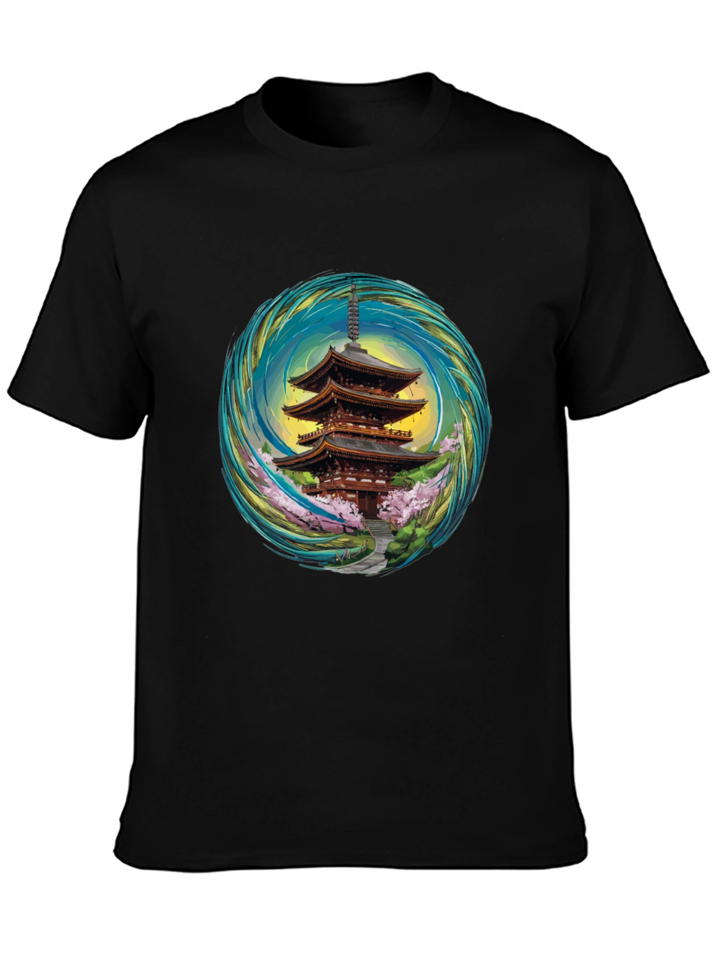 Pagoda T-Shirt - Unique Artistic Design