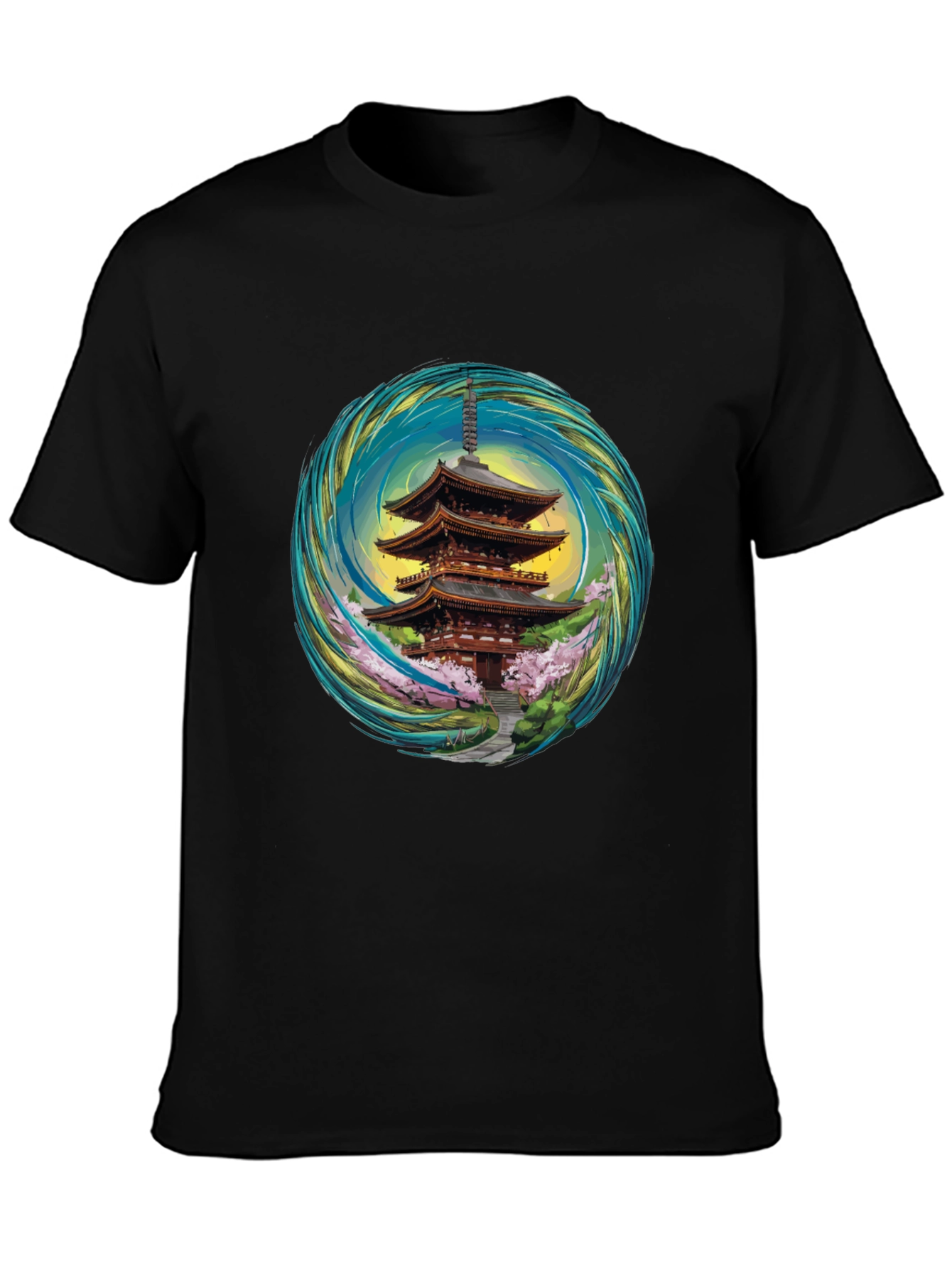 Pagoda T-Shirt - Unique Artistic Design