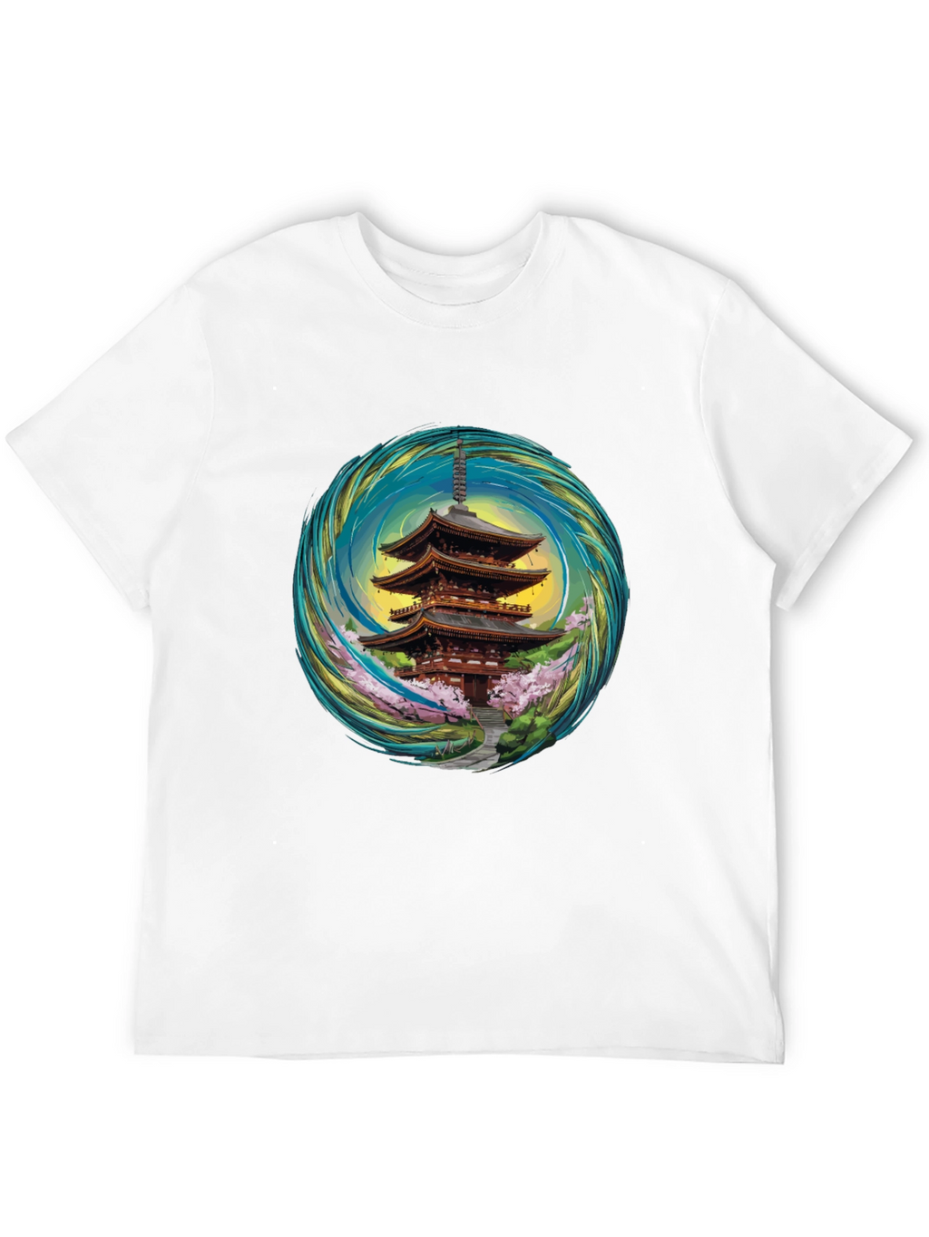 Pagoda T-Shirt - Unique Artistic Design