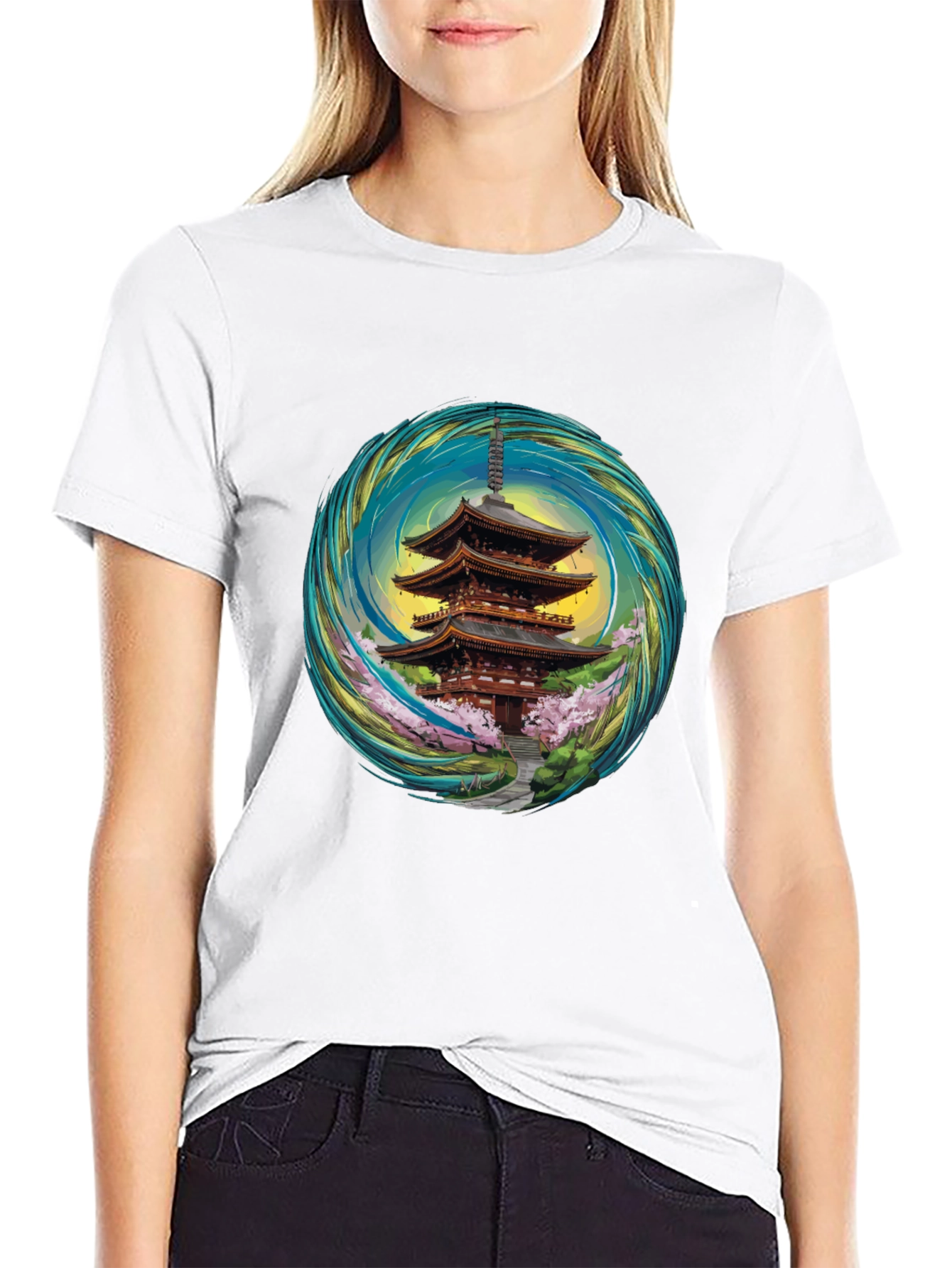 Pagoda T-Shirt - Unique Artistic Design