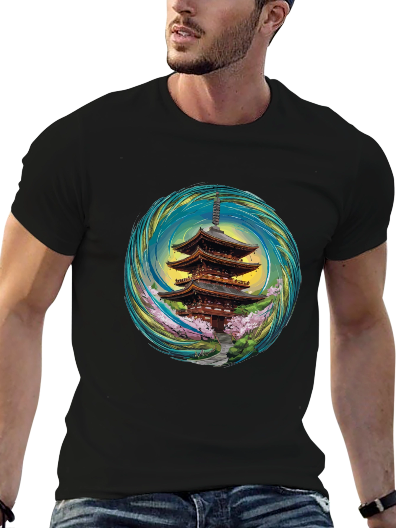 Pagoda T-Shirt - Unique Artistic Design