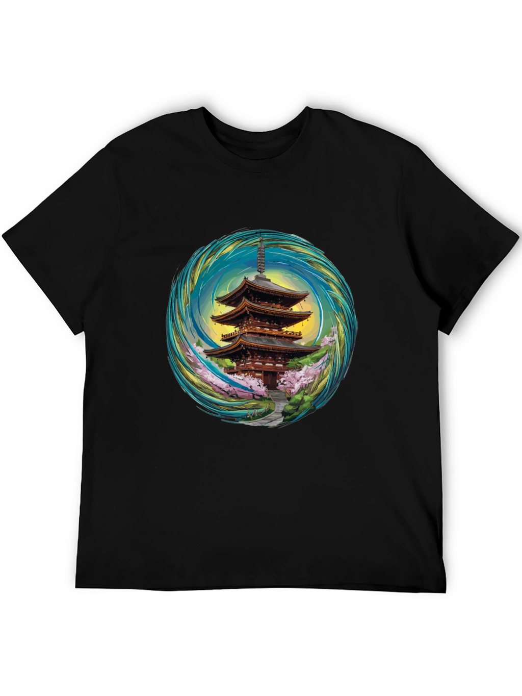 Pagoda T-Shirt - Unique Artistic Design