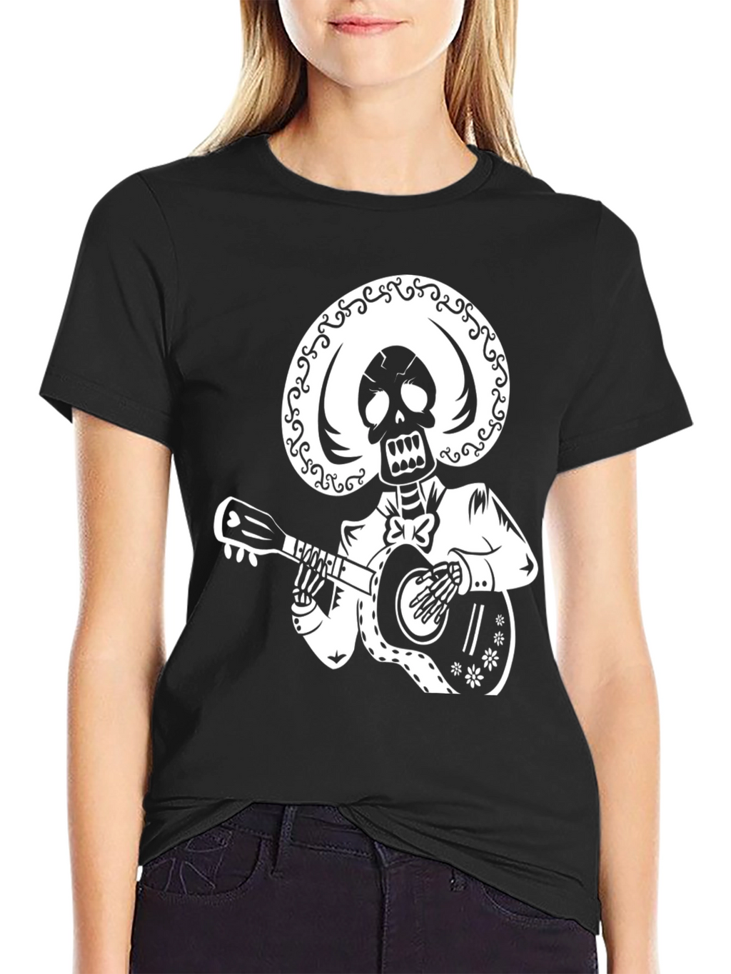 Day of the Dead Skeleton Guitar Player T-Shirt