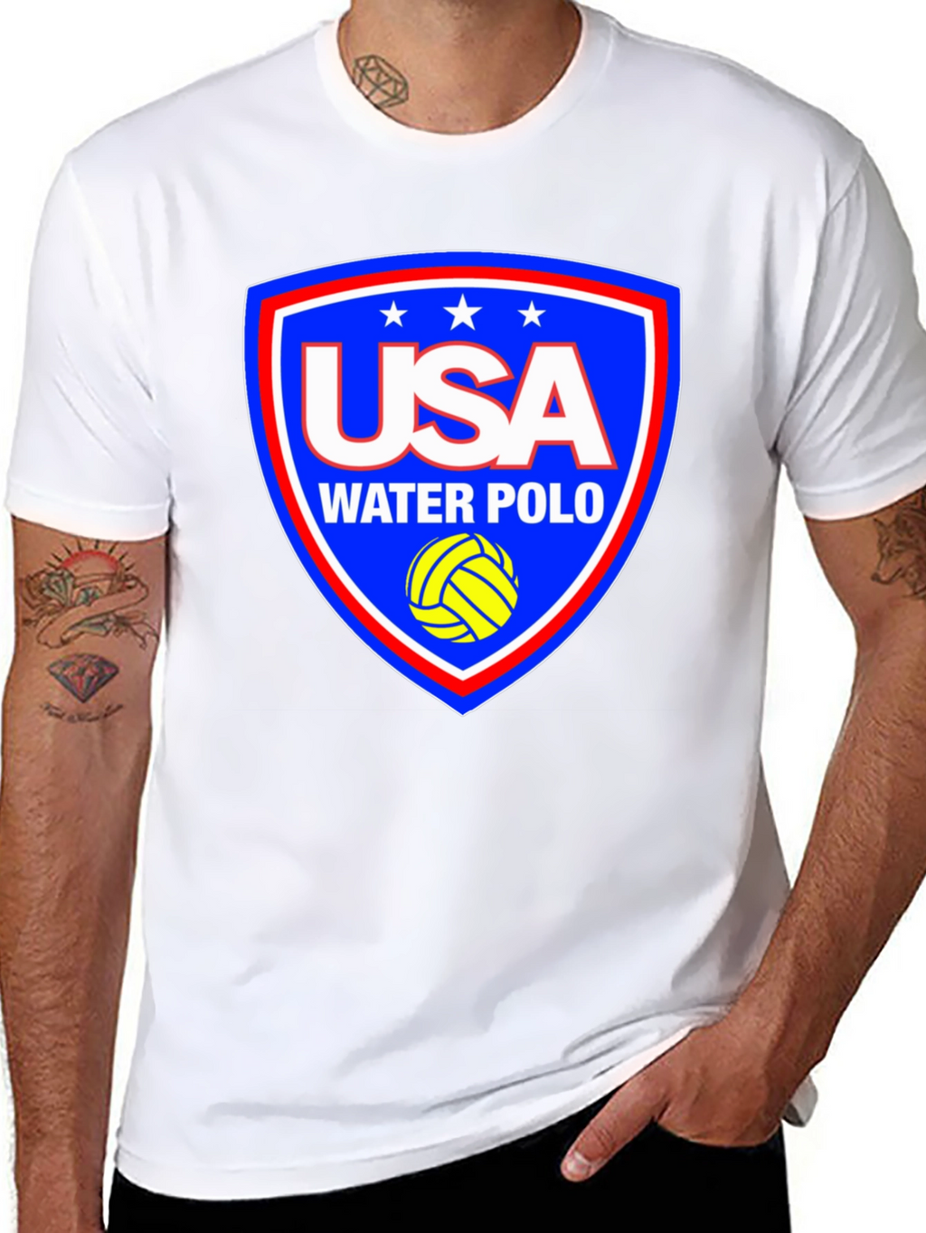 USA Water Polo T-Shirt - Patriotic Design