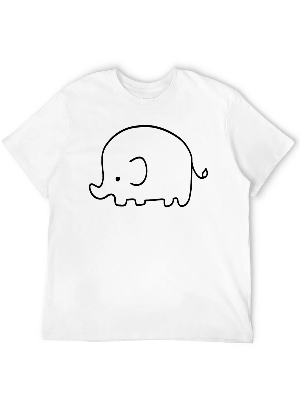 Cute Elephant Graphic Print Crew Neck T-Shirt