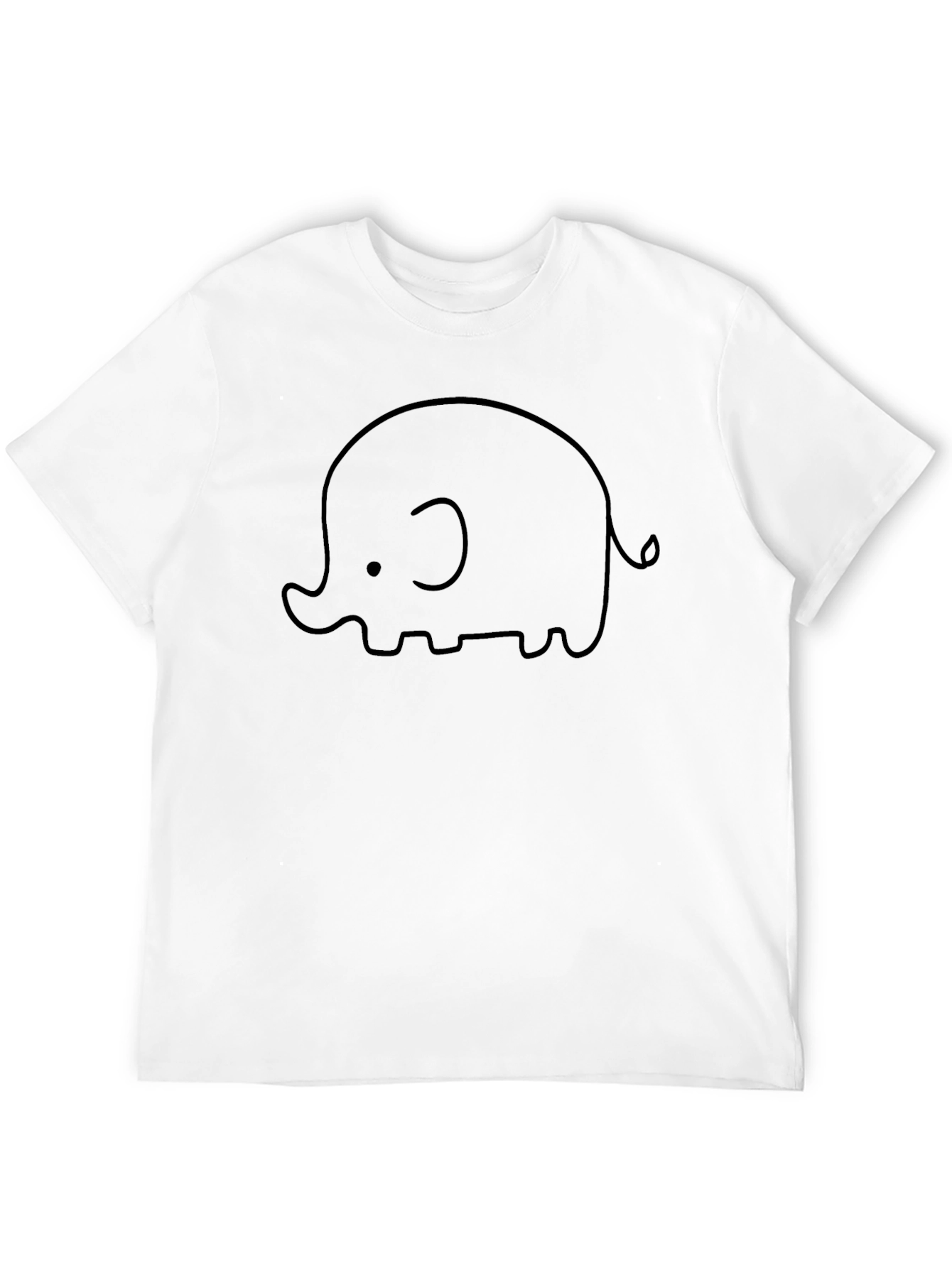 Cute Elephant Graphic Print Crew Neck T-Shirt