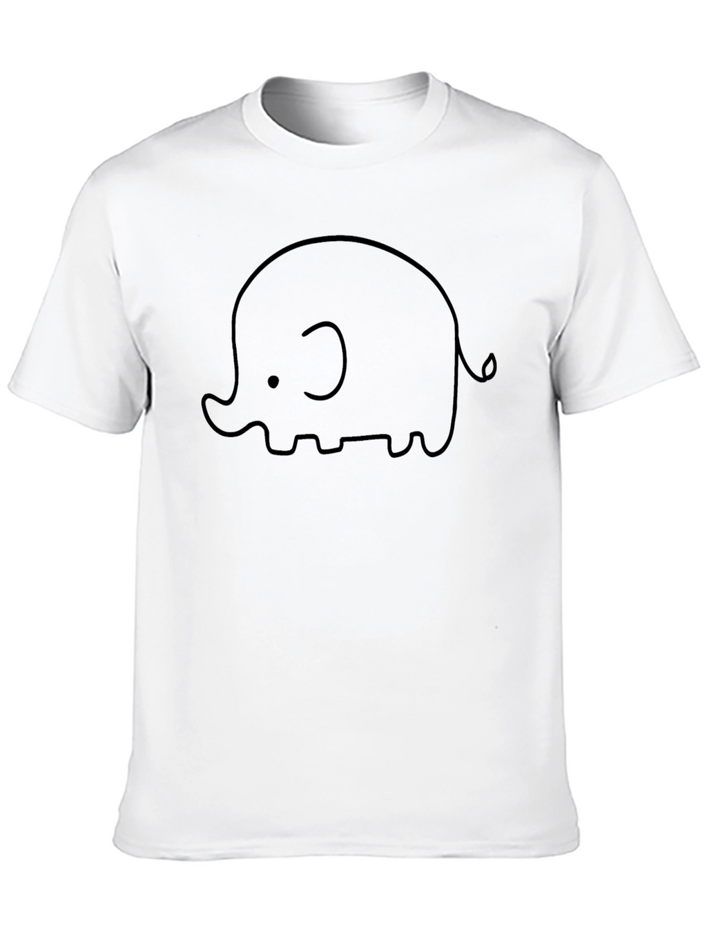 Cute Elephant Graphic Print Crew Neck T-Shirt
